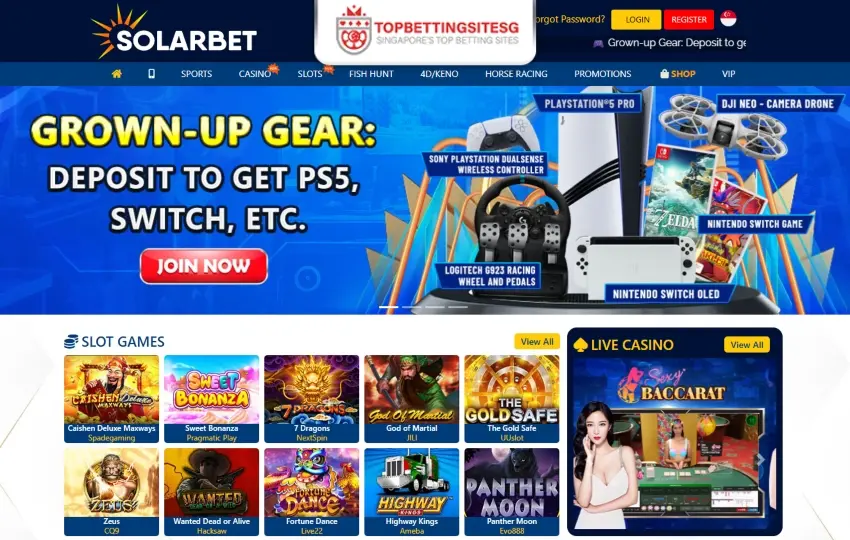 Solarbet home page
