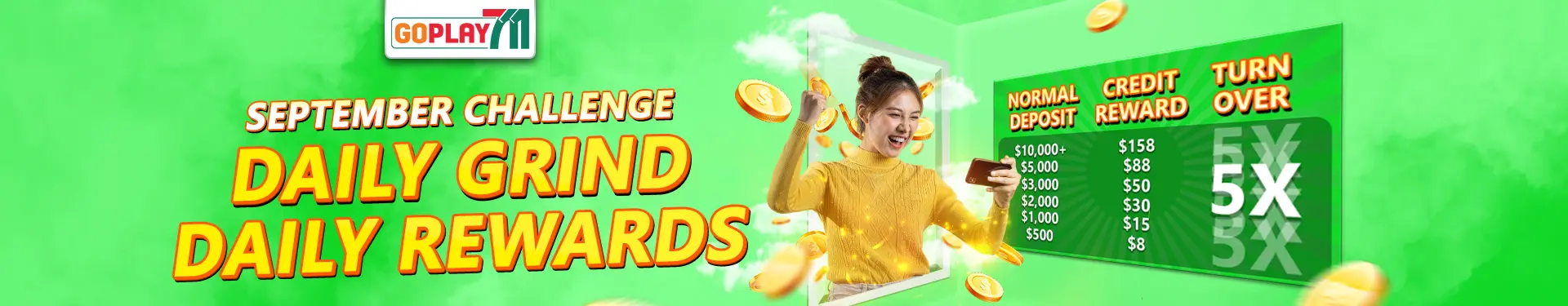 Goplay711 promo daily grind daily rewards