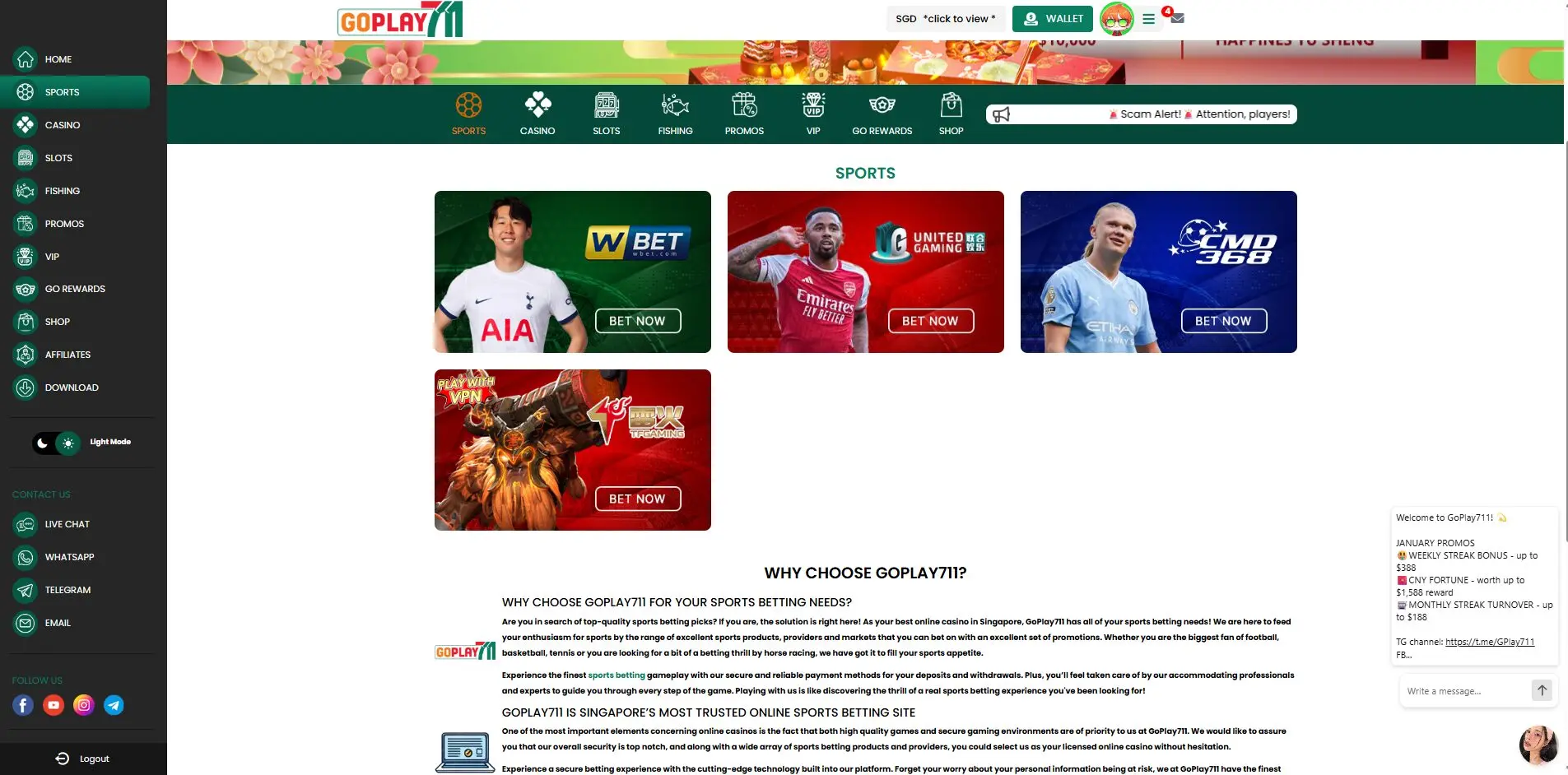 goplay711 Sports page